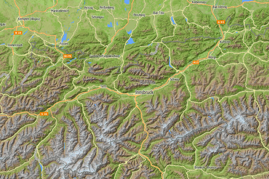 Tyrol Map Relief